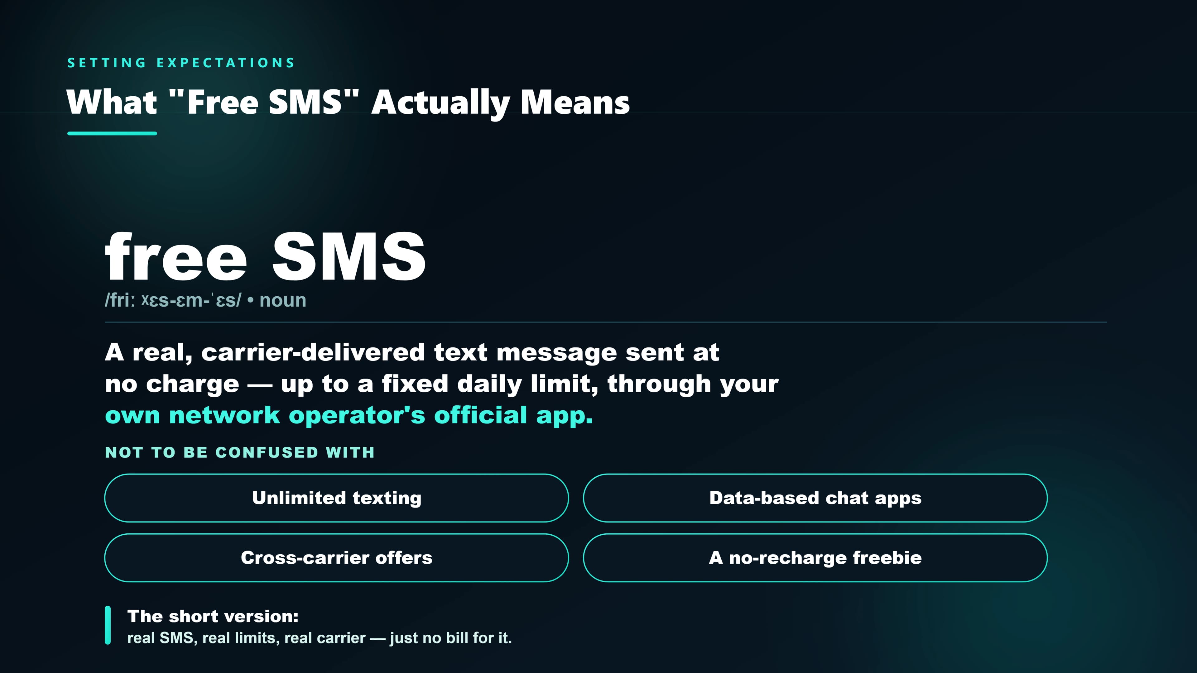Comparison of three types of free SMS in India — bundled operator SMS, online free SMS services, and platform trial credits.
